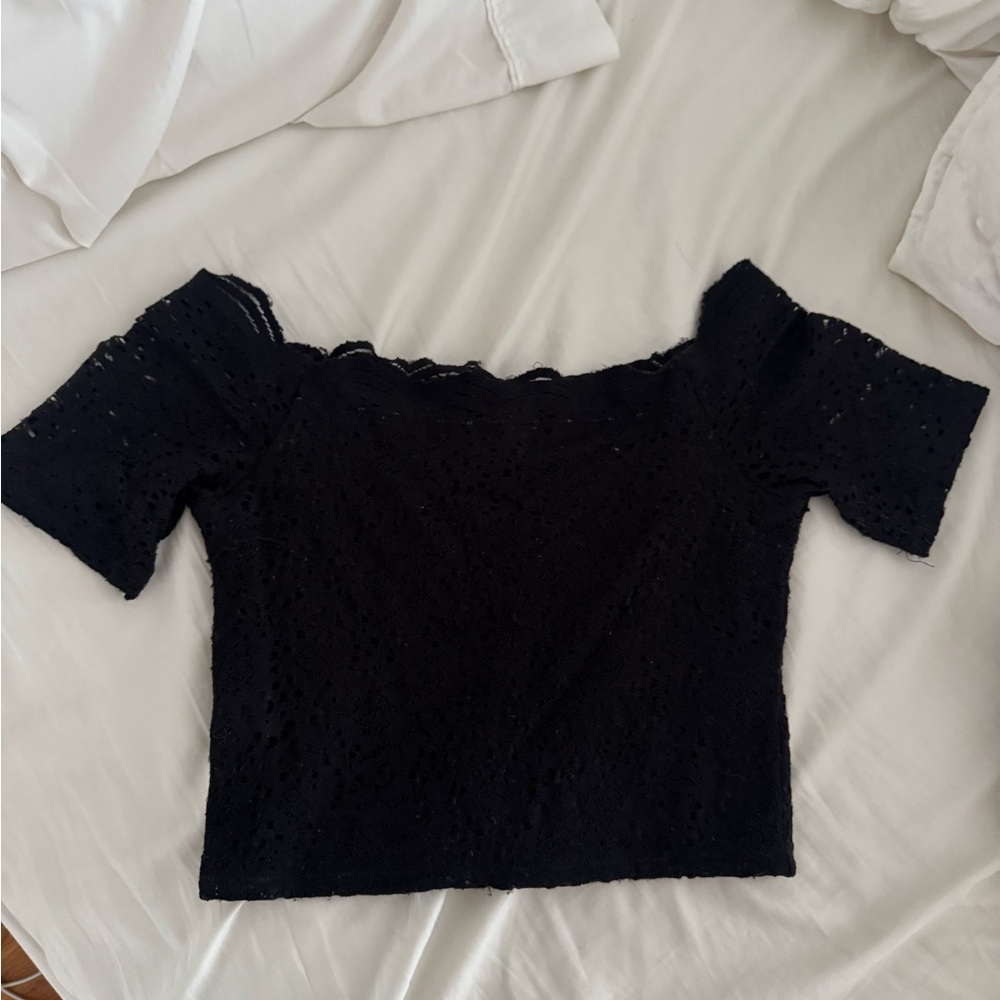 Hollister Black off the shoulder Crop top